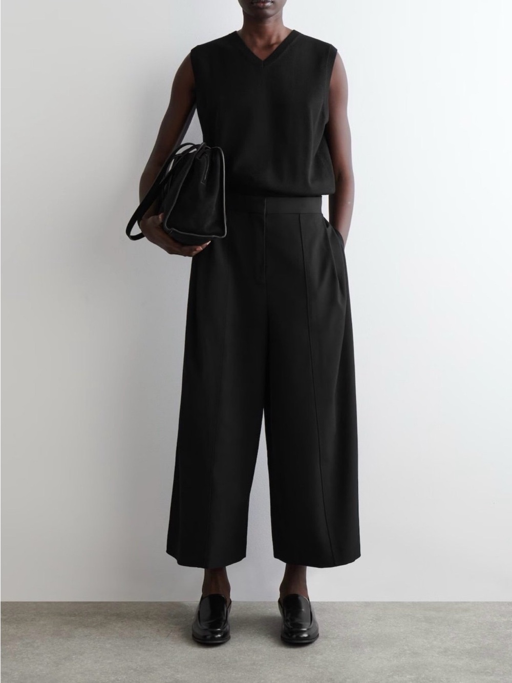 COS PLEATED MERINO WOOL BLEND CULOTTES Size 4 NWT